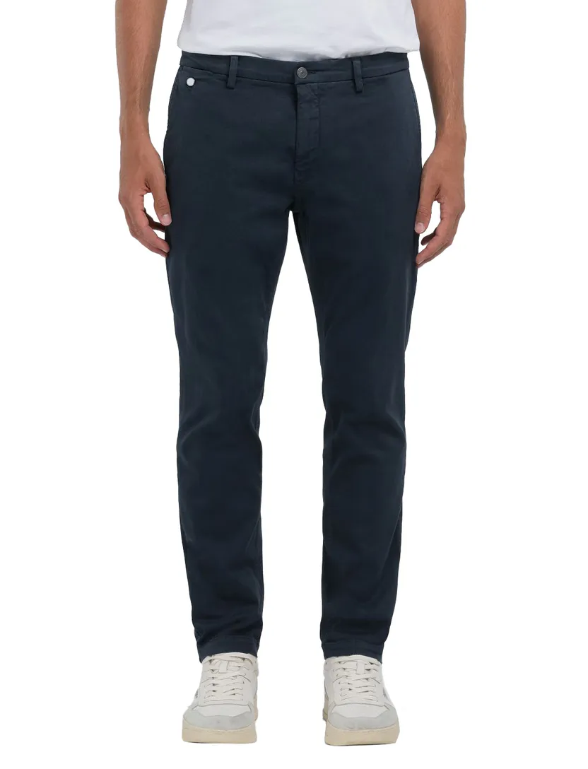 Replay chino Benni donkerblauw hyperflex katoen