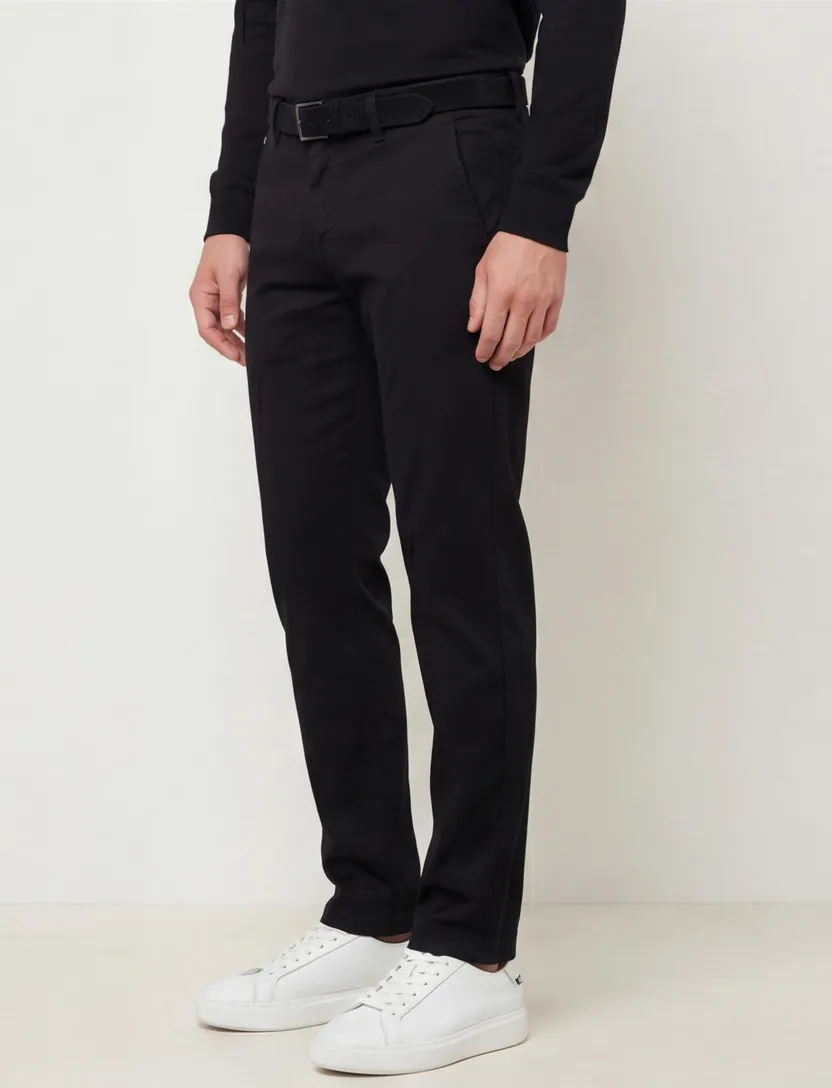 katoenen Replay Hyperflex Benni zwart regular fit