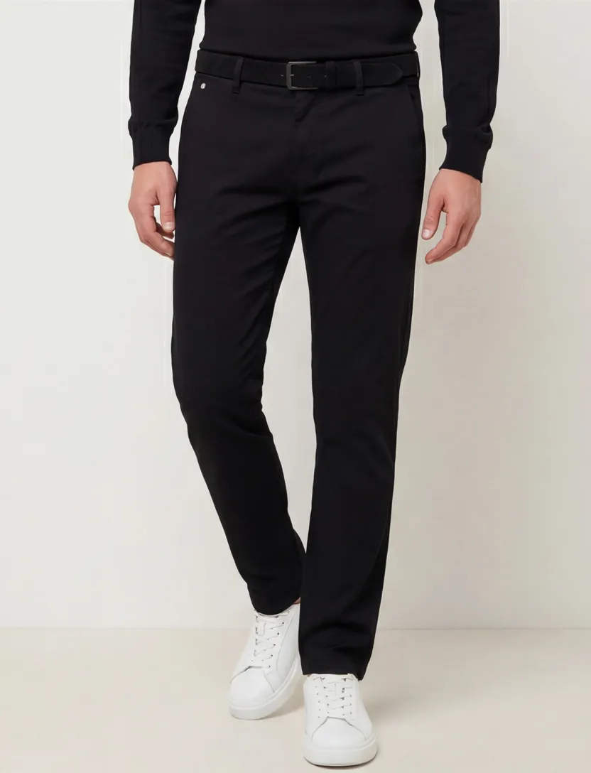 katoenen Replay Hyperflex Benni zwart regular fit