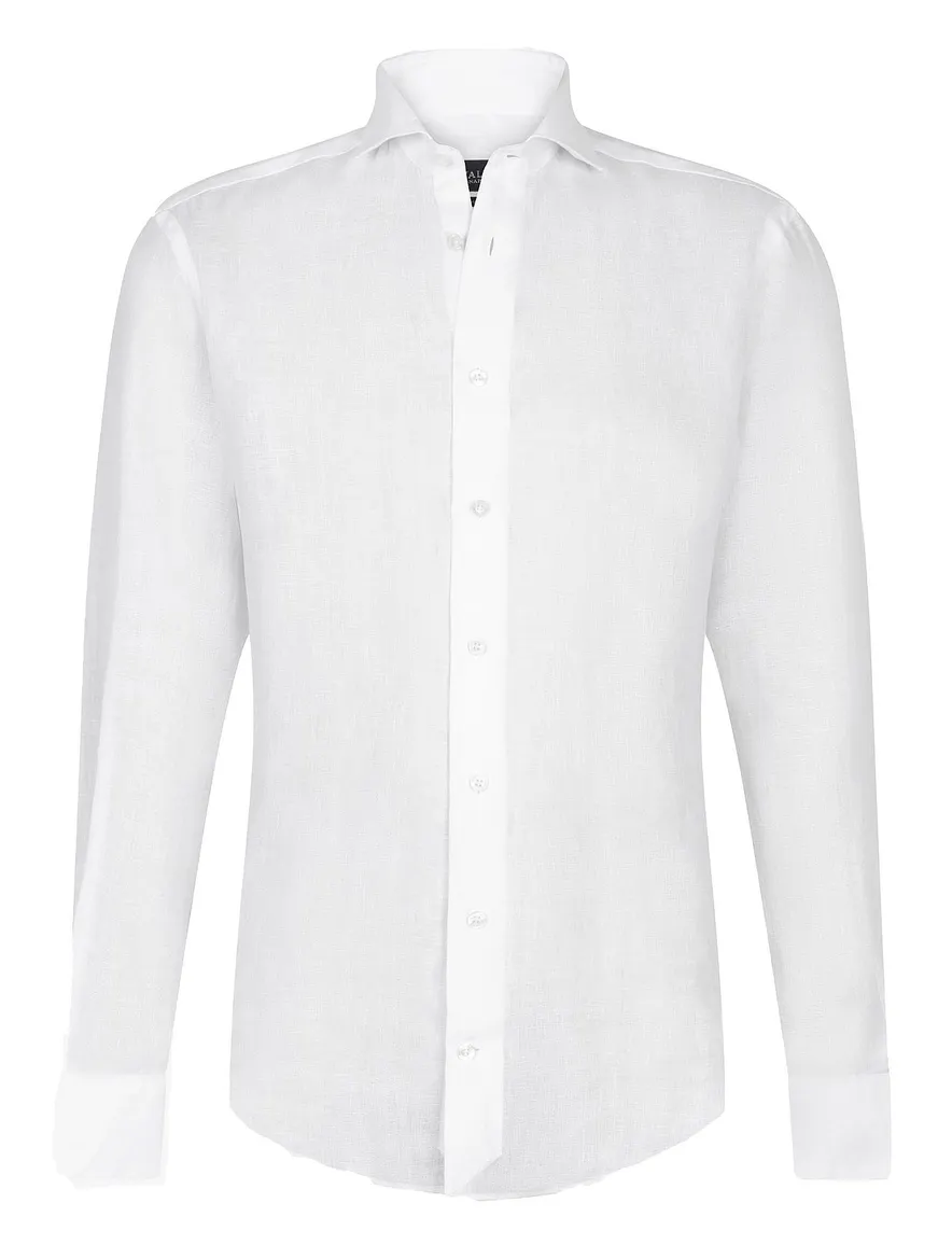 Cavallaro Firento overhemd wit effen linnen slim fit