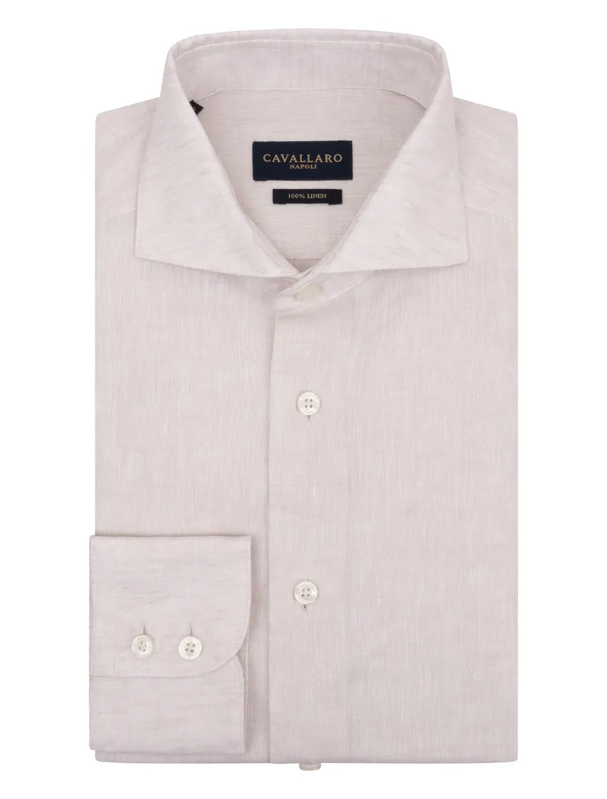 Cavallaro Firento beige linnen slim fit