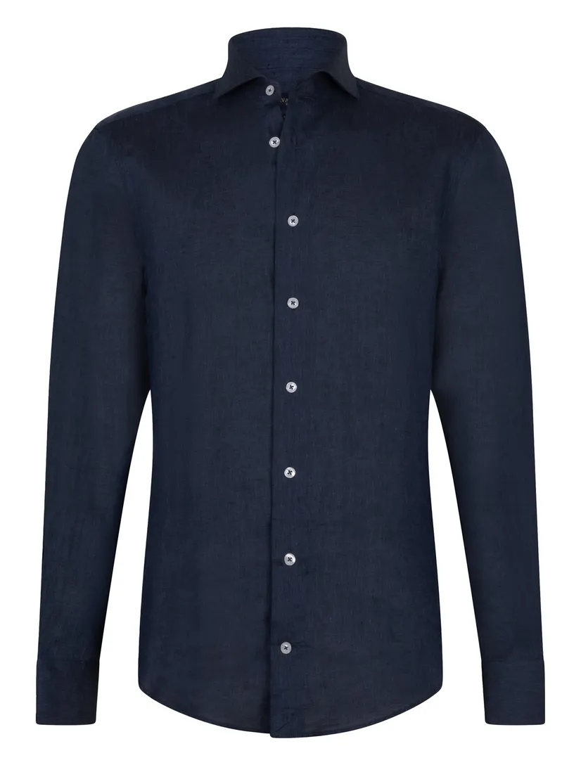 Cavallaro Firento overhemd donkerblauw effen widespread
