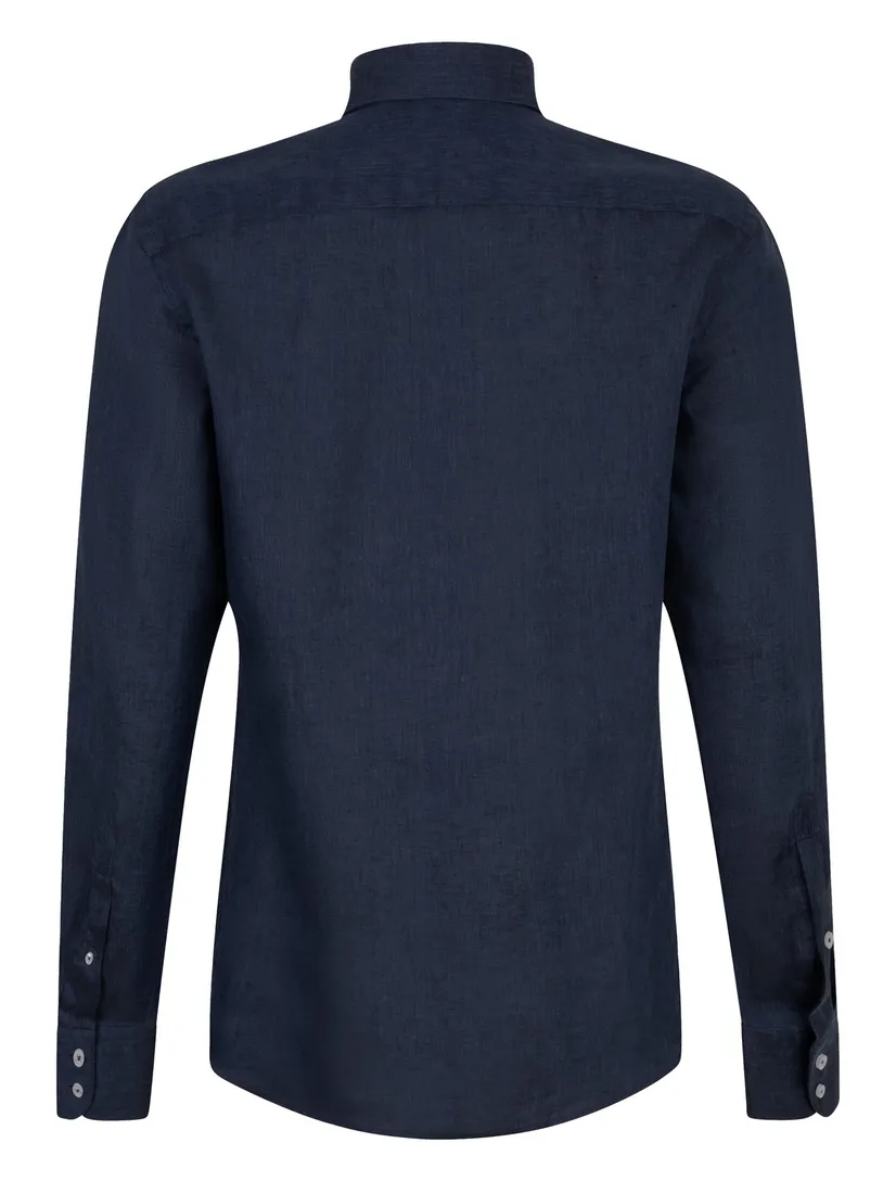 Cavallaro Firento overhemd donkerblauw effen widespread