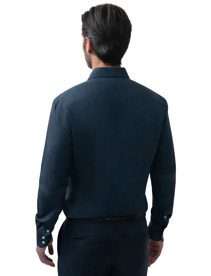 Cavallaro Firento overhemd donkerblauw effen widespread