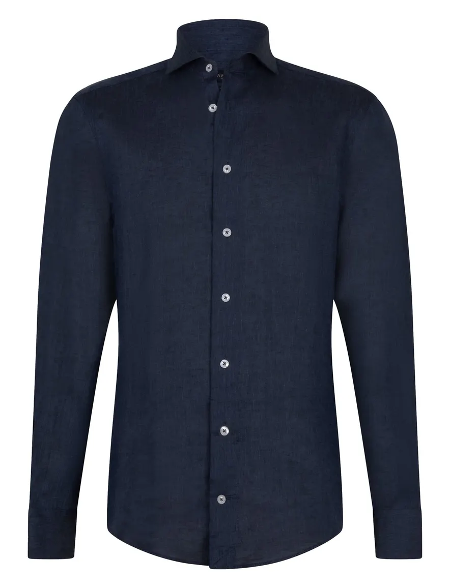 Cavallaro Firento overhemd effen donkerblauw mouwlengte 7