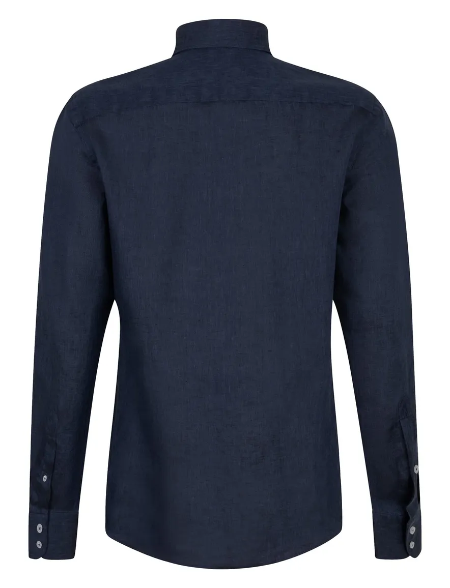 Cavallaro Firento overhemd effen donkerblauw mouwlengte 7