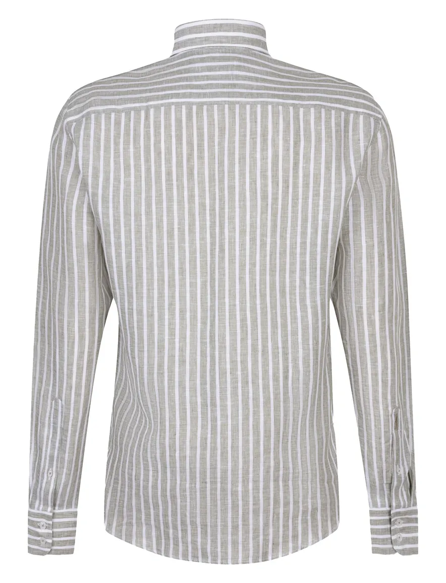 Cavallaro Vittorio gestreept groen mouwlengte 7 slim fit
