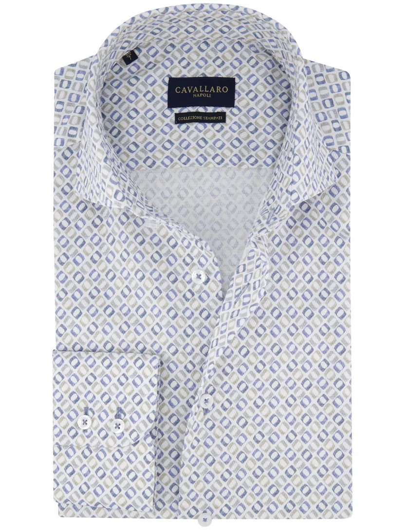 Cavallaro Midoti overhemd grijs ml7 wide collar