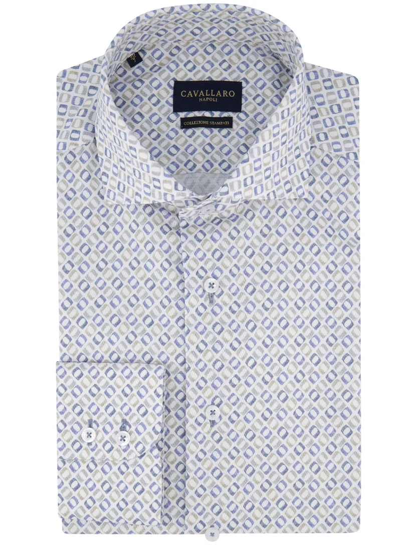 Cavallaro Midoti overhemd grijs ml7 wide collar