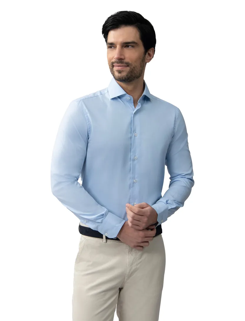 Cavallaro Ferrio overhemd lichtblauw semi wide collar