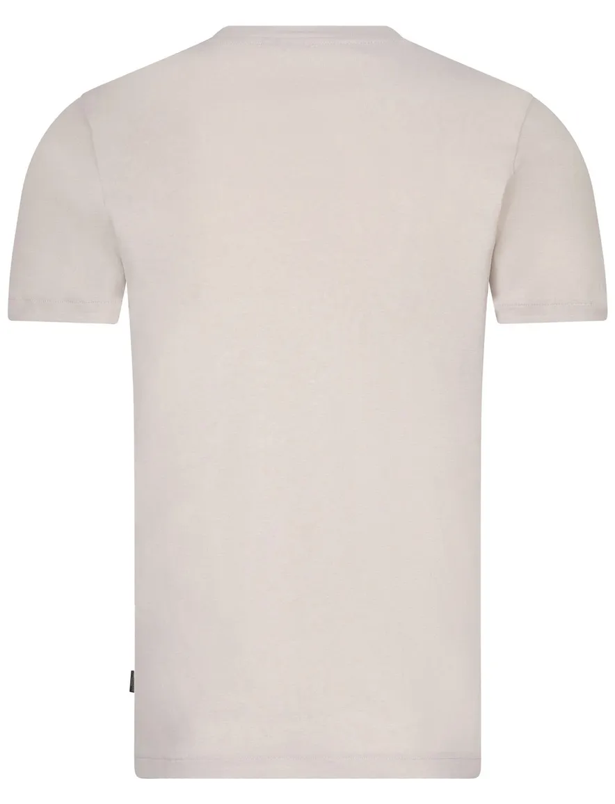 Cavallaro Bruno t-shirt beige effen slim fit katoen