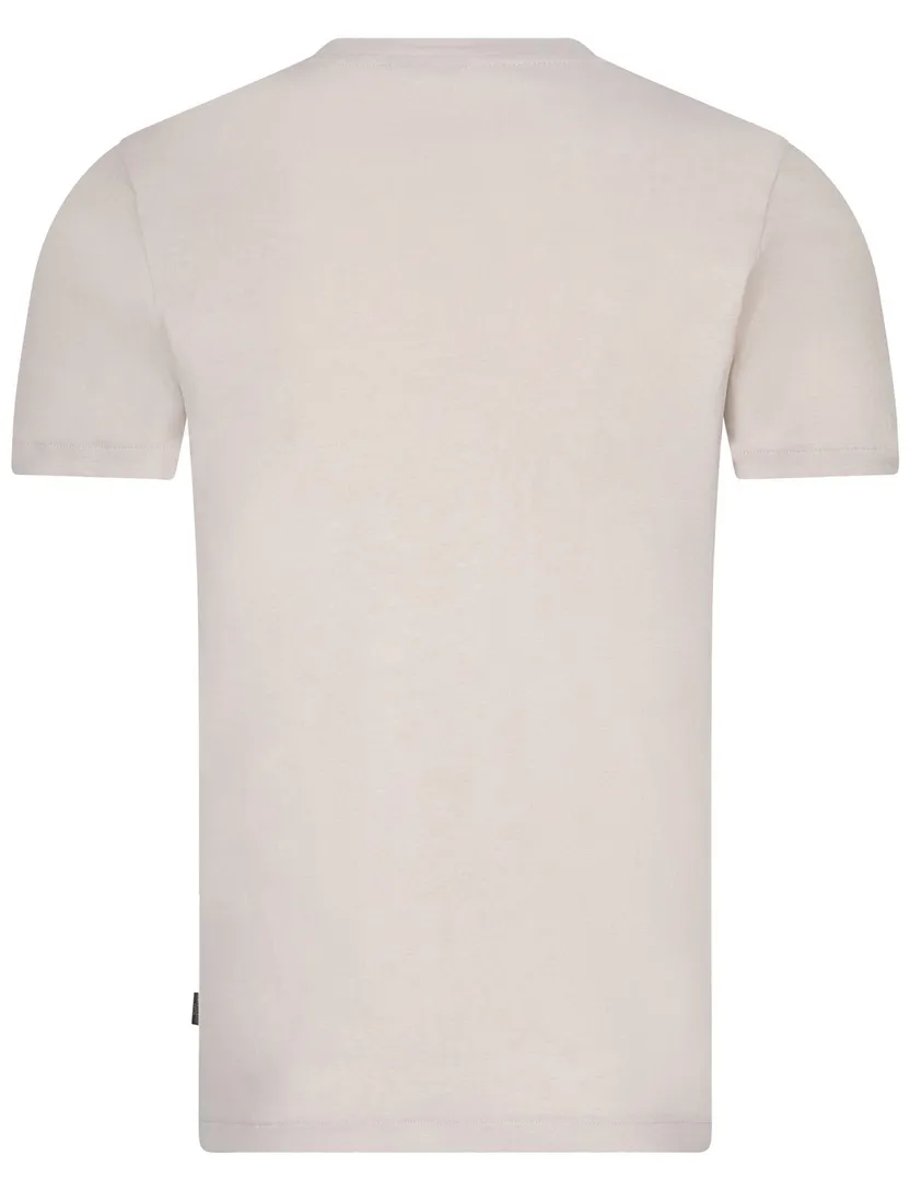 katoenen t-shirt Cavallaro Bruno beige effen slim fit