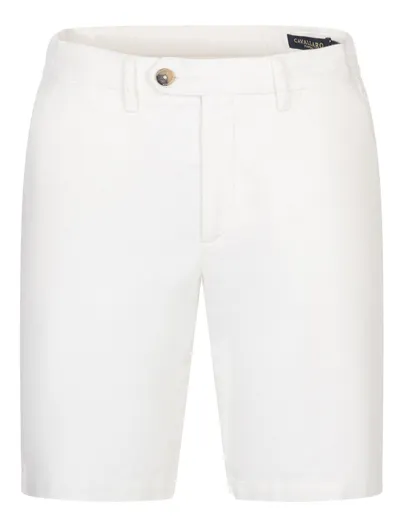 Cavallaro Cavallaro Filo Bermuda wit effen slim fit katoen