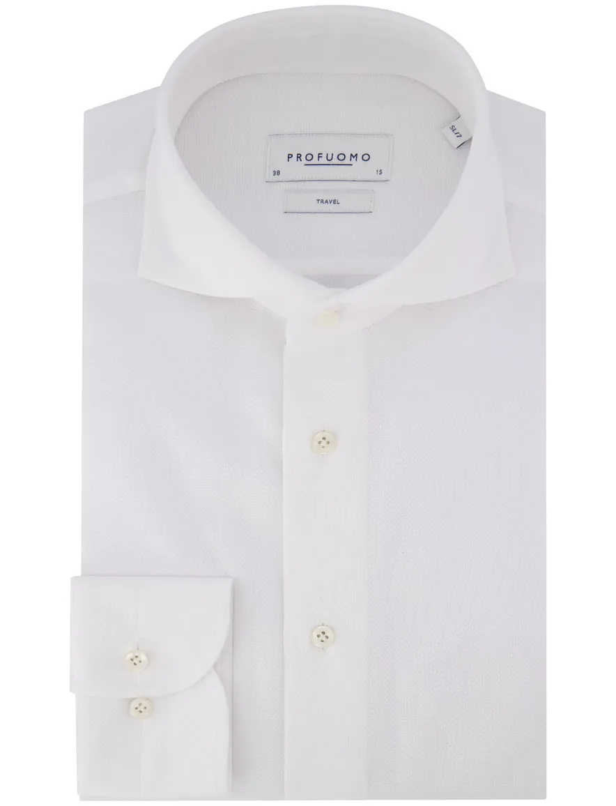 Profuomo mouwlengte 7 overhemd travel wit