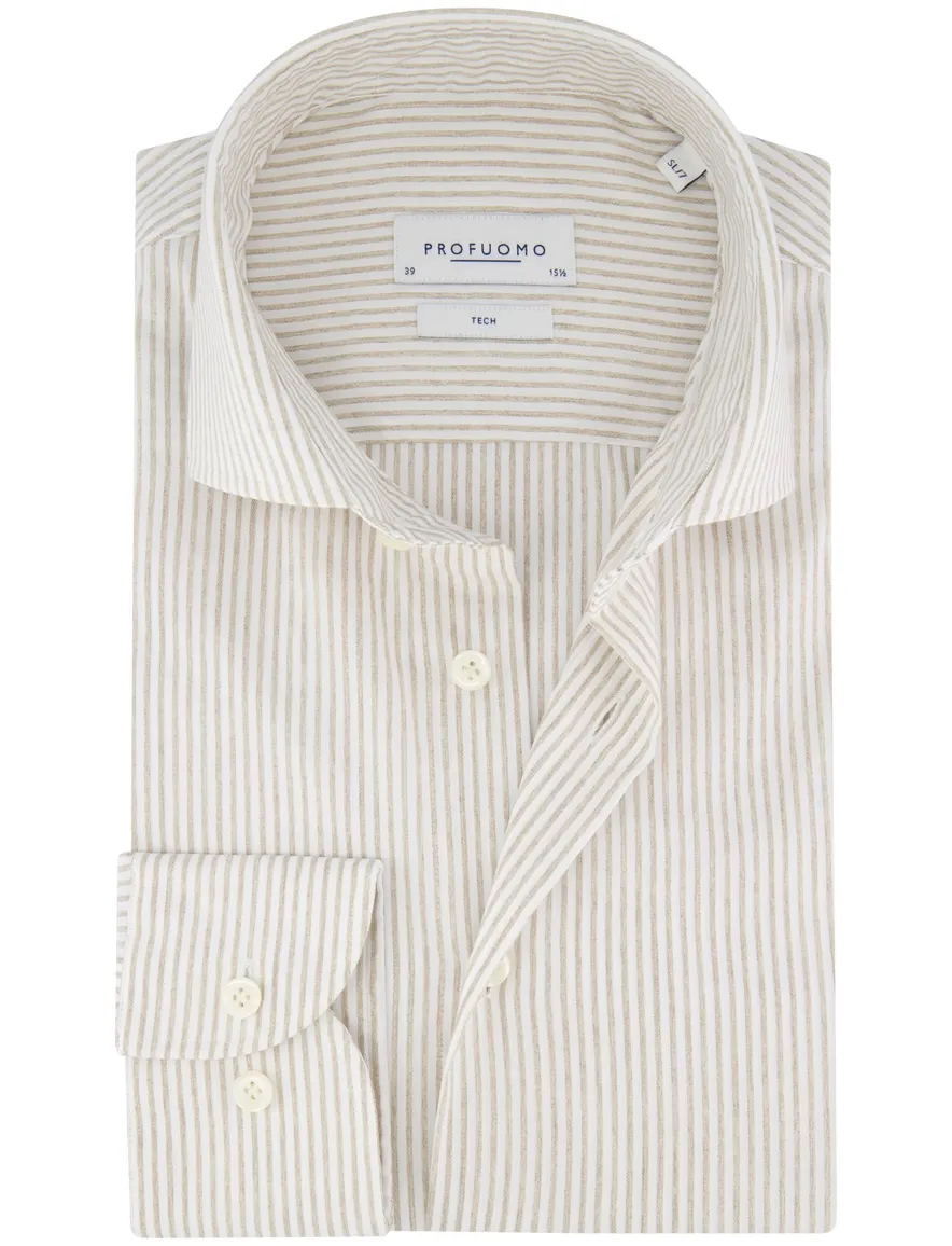 overhemd mouwlengte 7 wit Profuomo Regular Fit