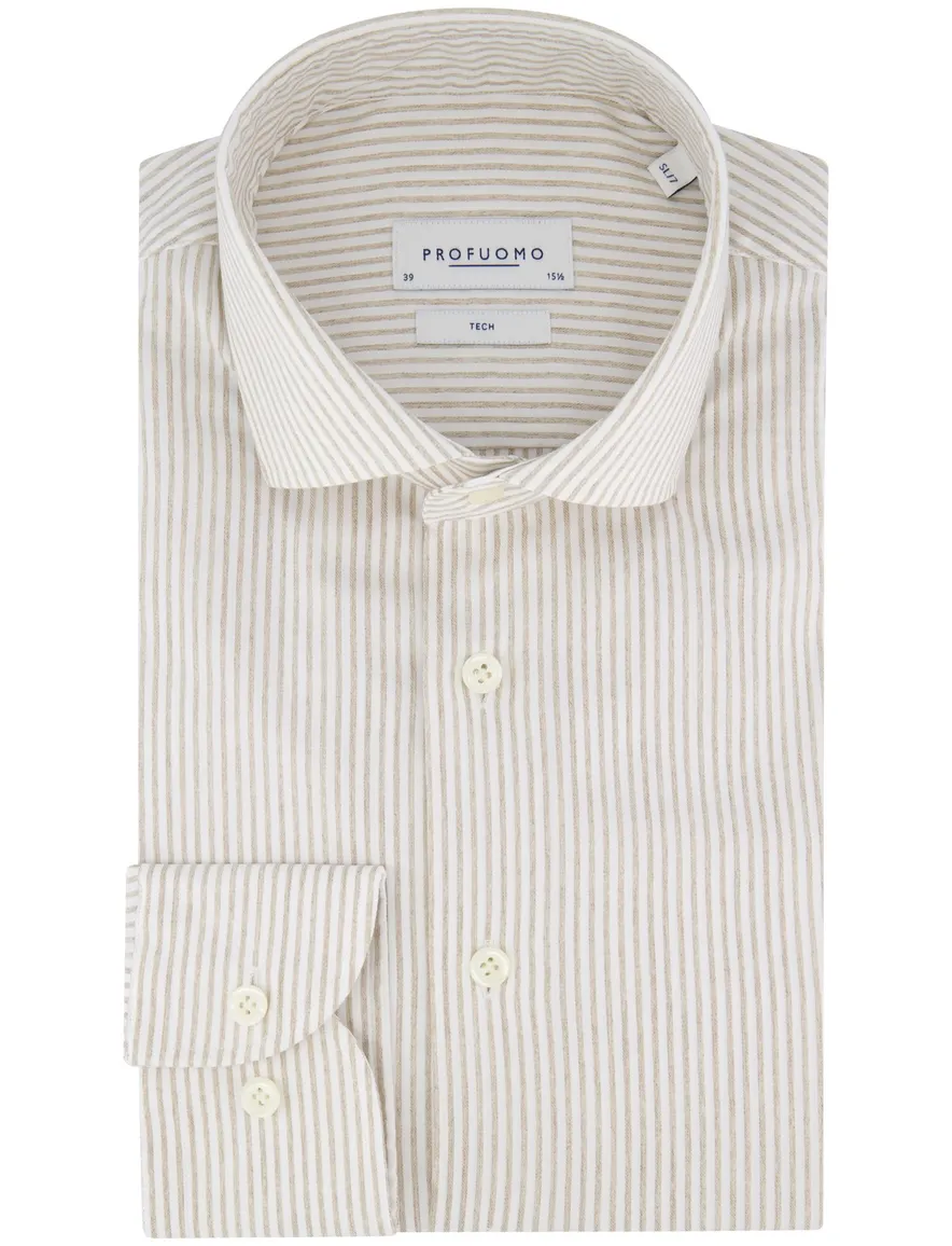 overhemd mouwlengte 7 wit Profuomo Regular Fit
