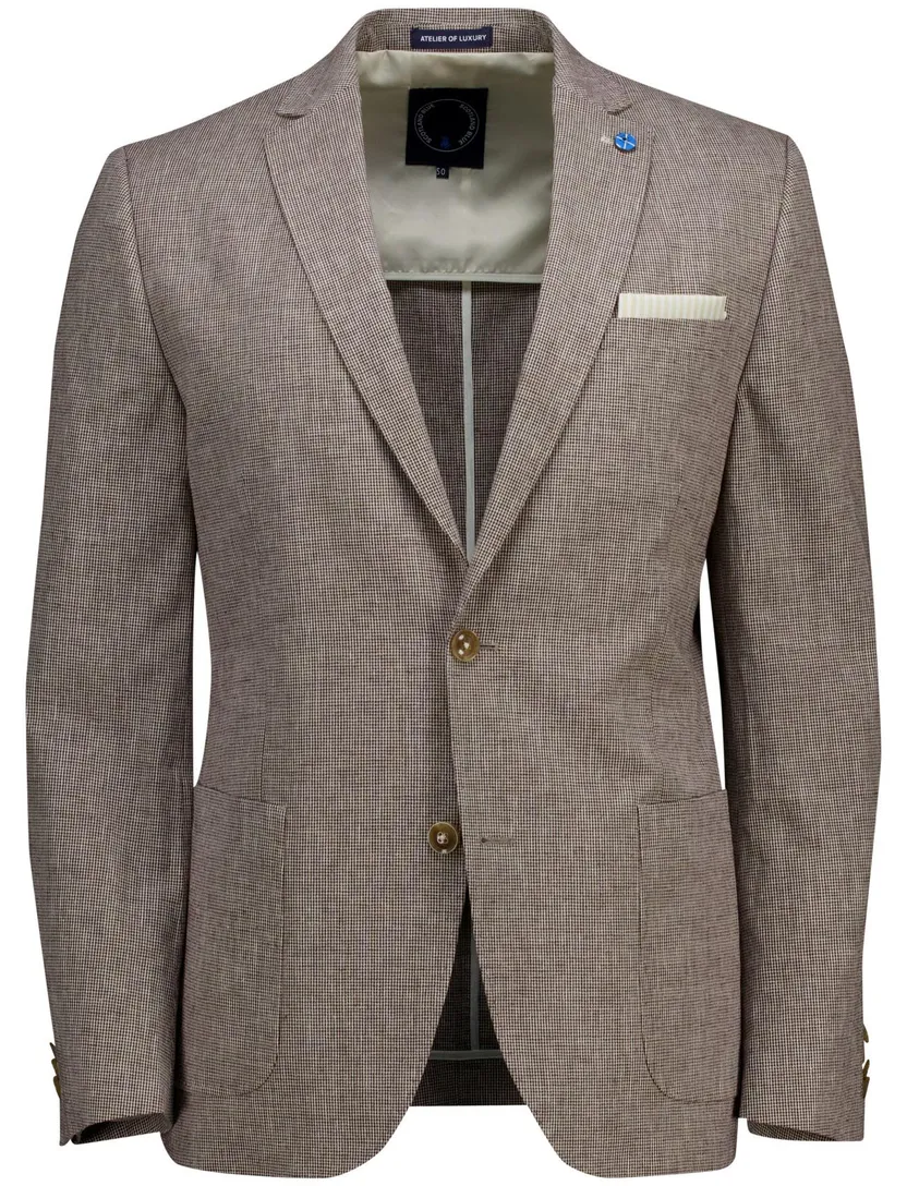 Scotland Blue half jacket drop 7,5 colbert bruin linnen