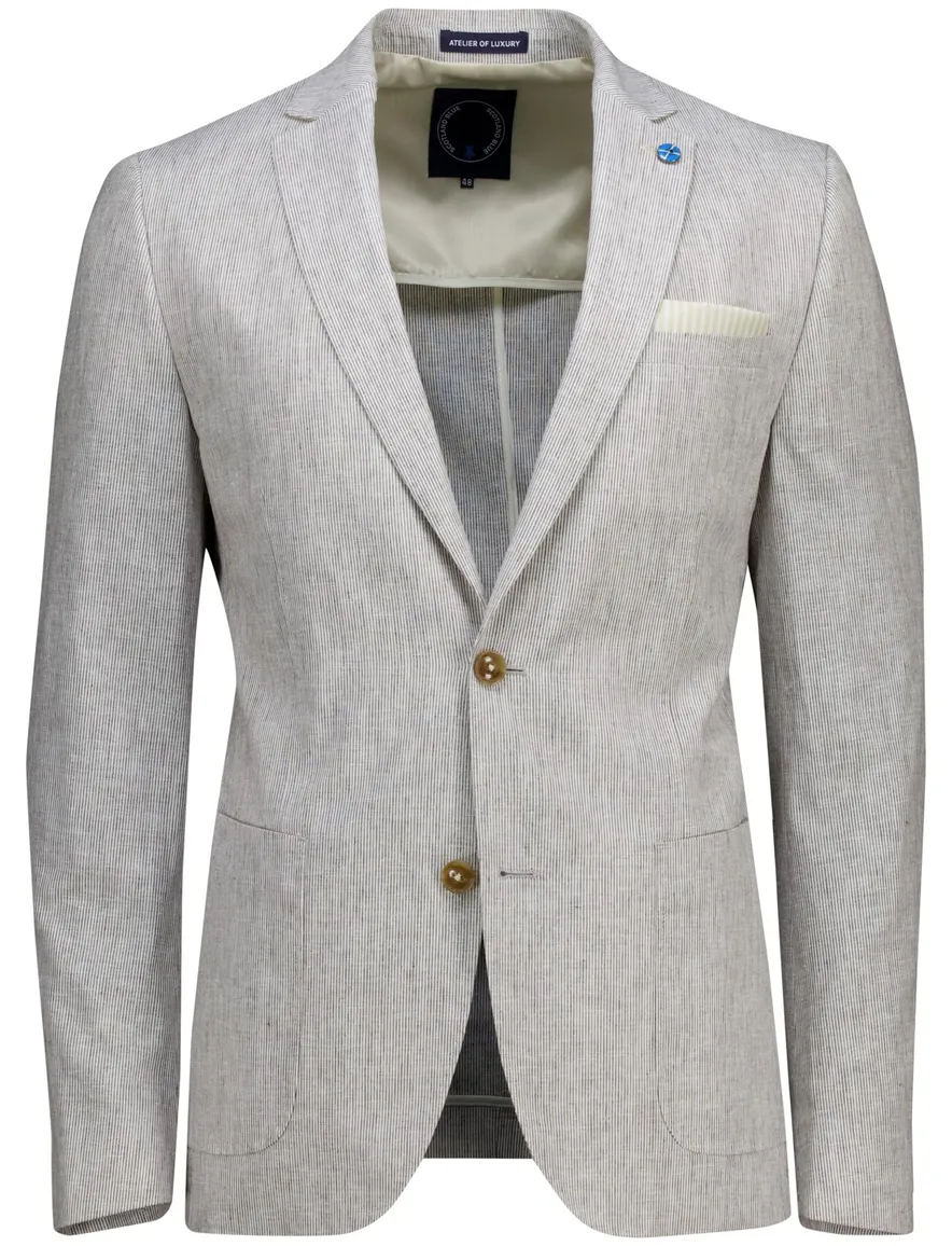 Scotland Blue half jacket drop 7,5 colbert grijs gestreept