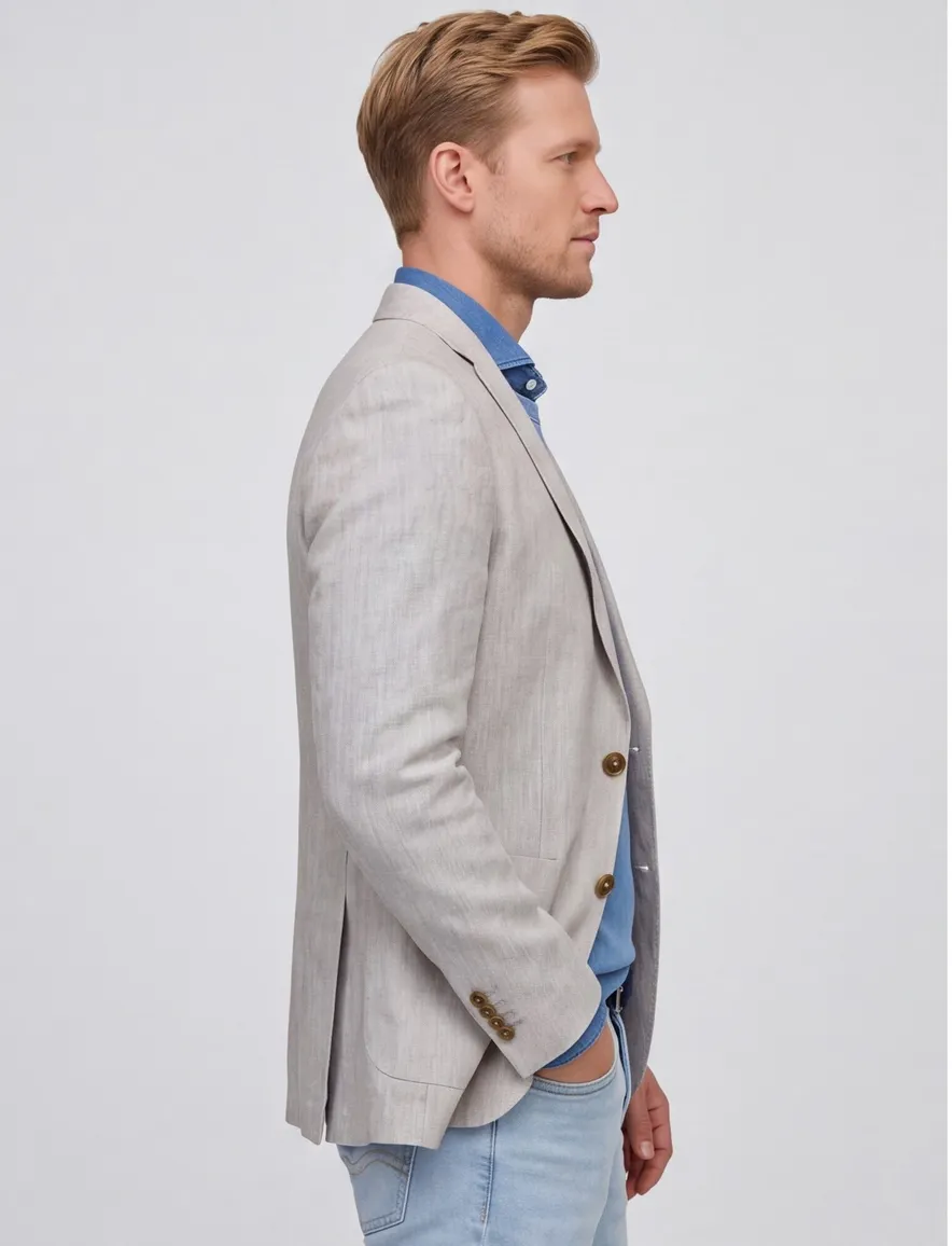 Scotland Blue half jacket drop 7,5 colbert grijs