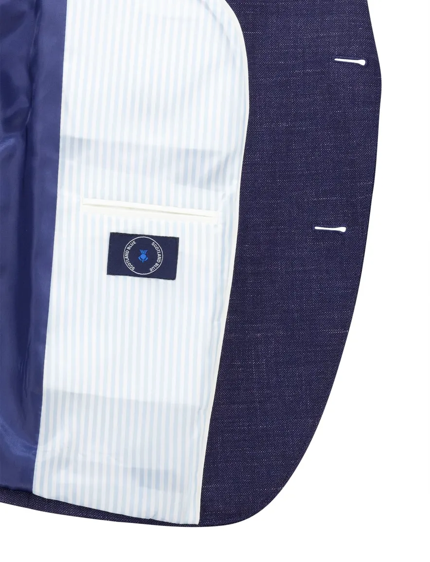 Scotland Blue colbert donkerblauw half jacket drop 7.5 katoen