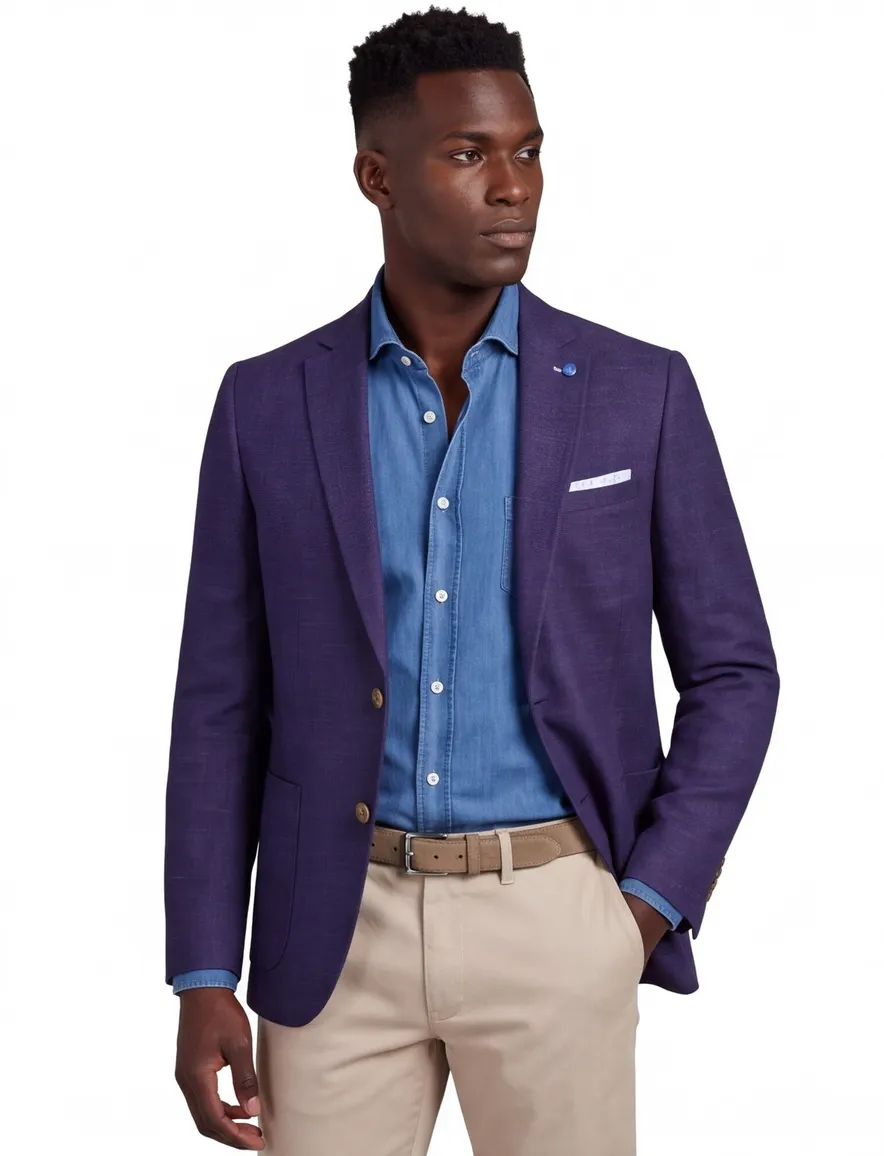 Scotland Blue colbert donkerblauw half jacket drop 7.5 katoen