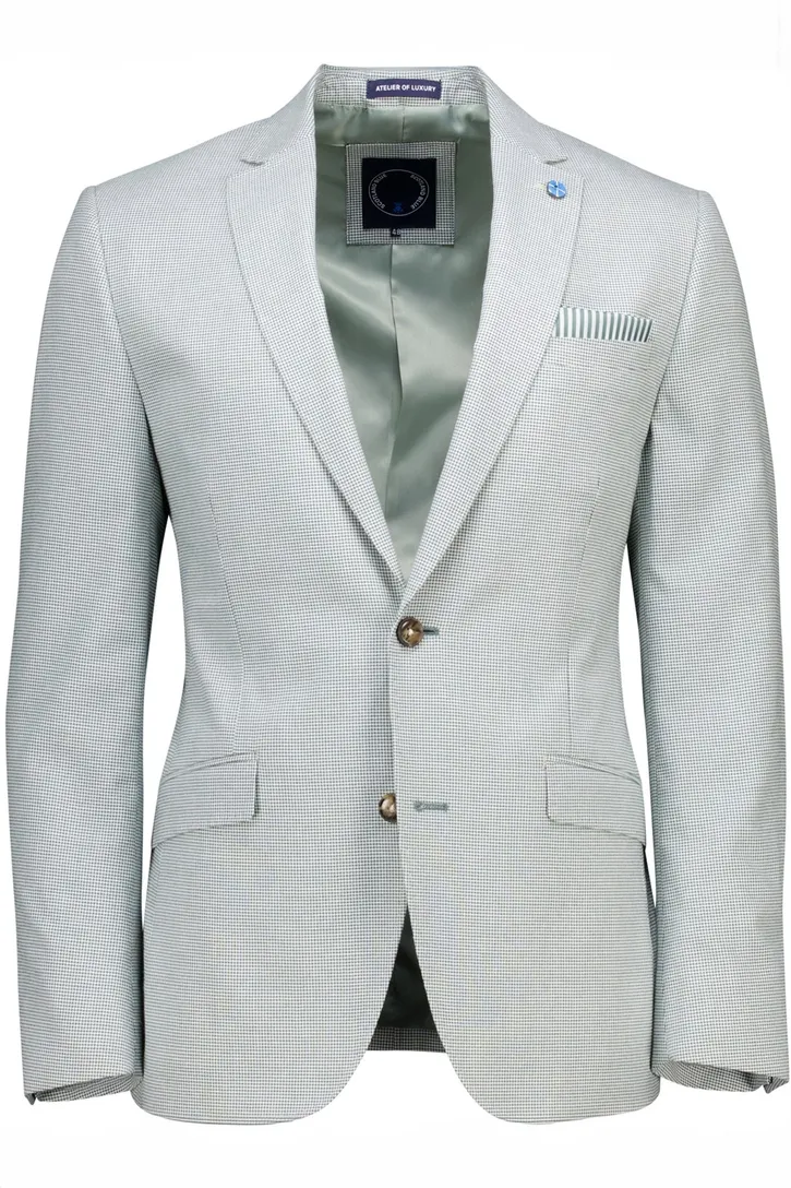 Scotland Blue colbert groen grou jacket drop 7.5 katoen