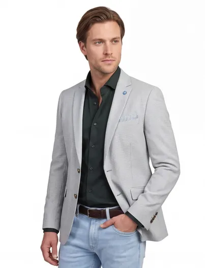 Scotland Blue Scotland Blue colbert groen grou jacket drop 7.5 geruit