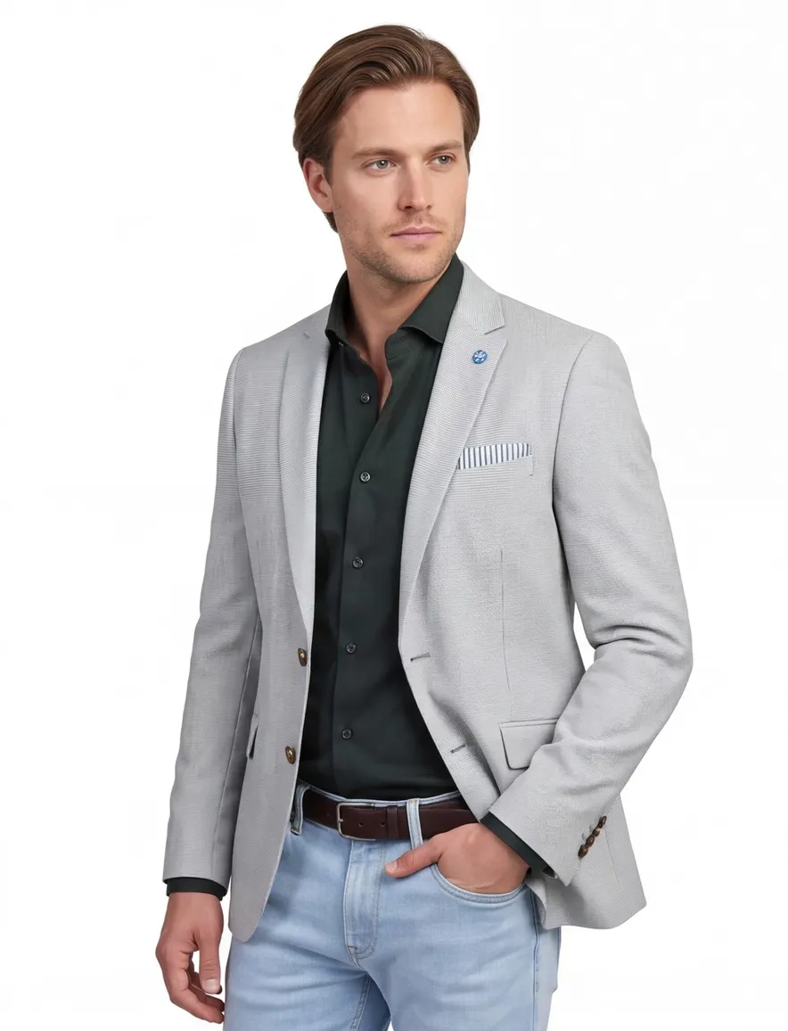 Scotland Blue colbert groen grou jacket drop 7.5 geruit