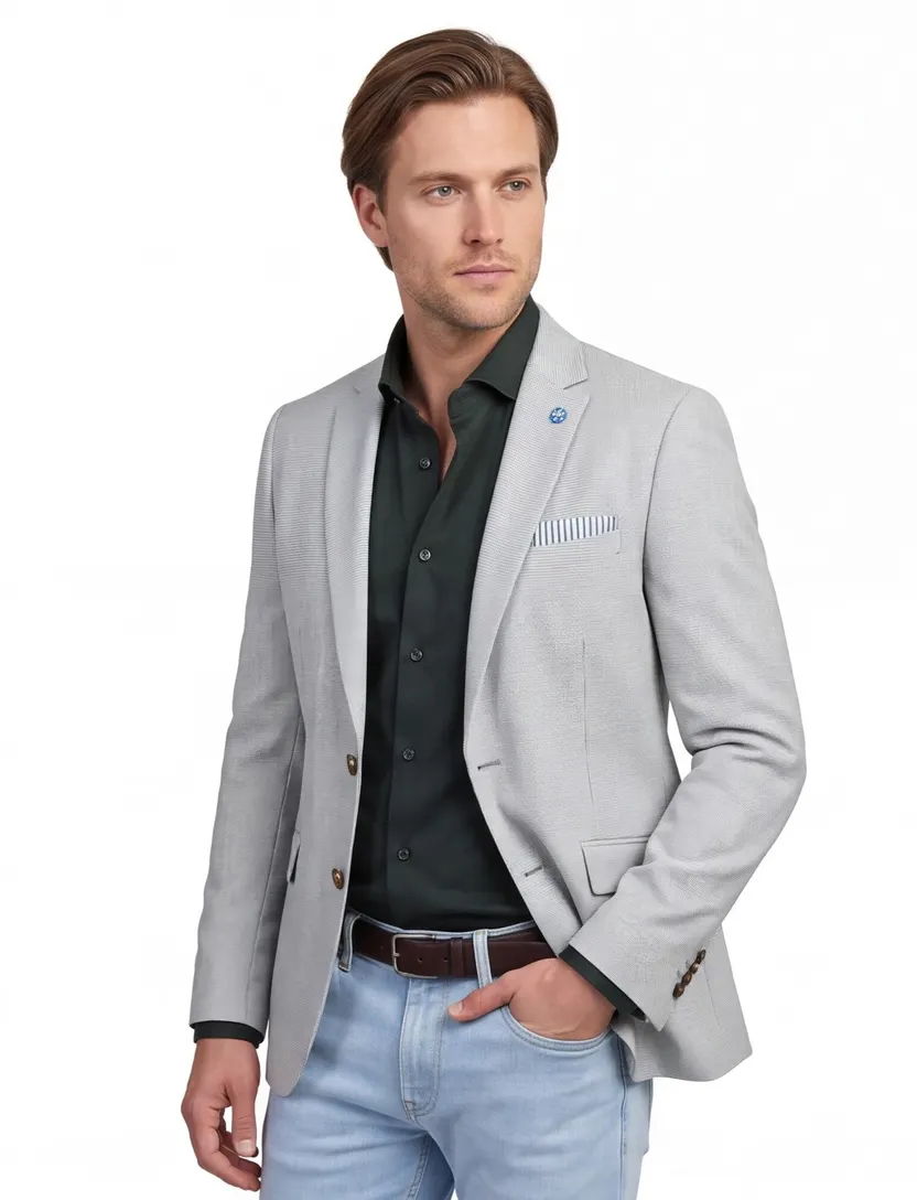 Scotland Blue colbert groen grou jacket drop 7.5 katoen