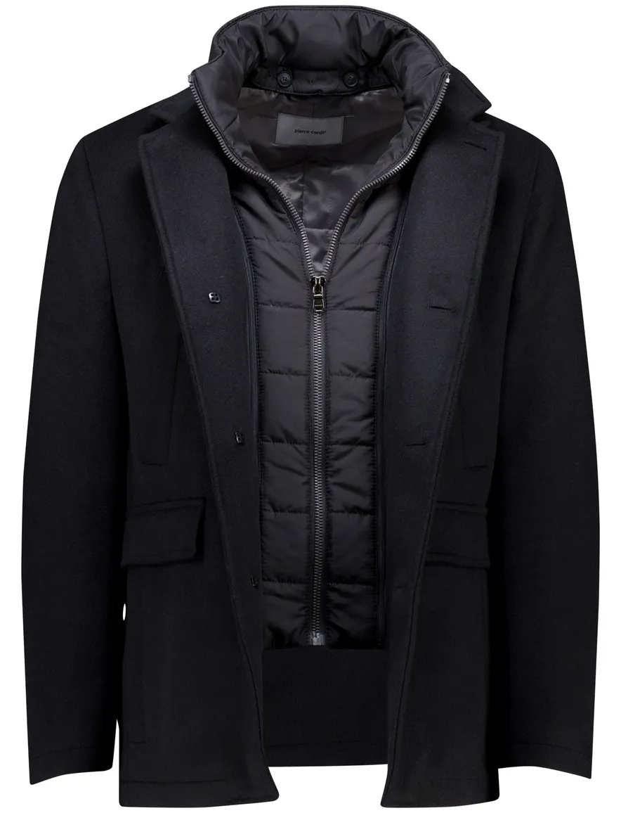Pierre Cardin winterjas zwart PC-Colyn effen