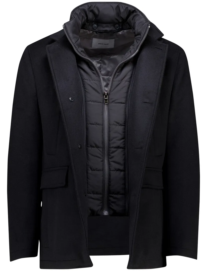 Pierre Cardin winterjas zwart PC-Colyn zonder capuchon