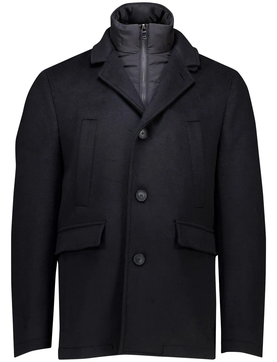 Pierre Cardin winterjas zwart PC-Colyn effen