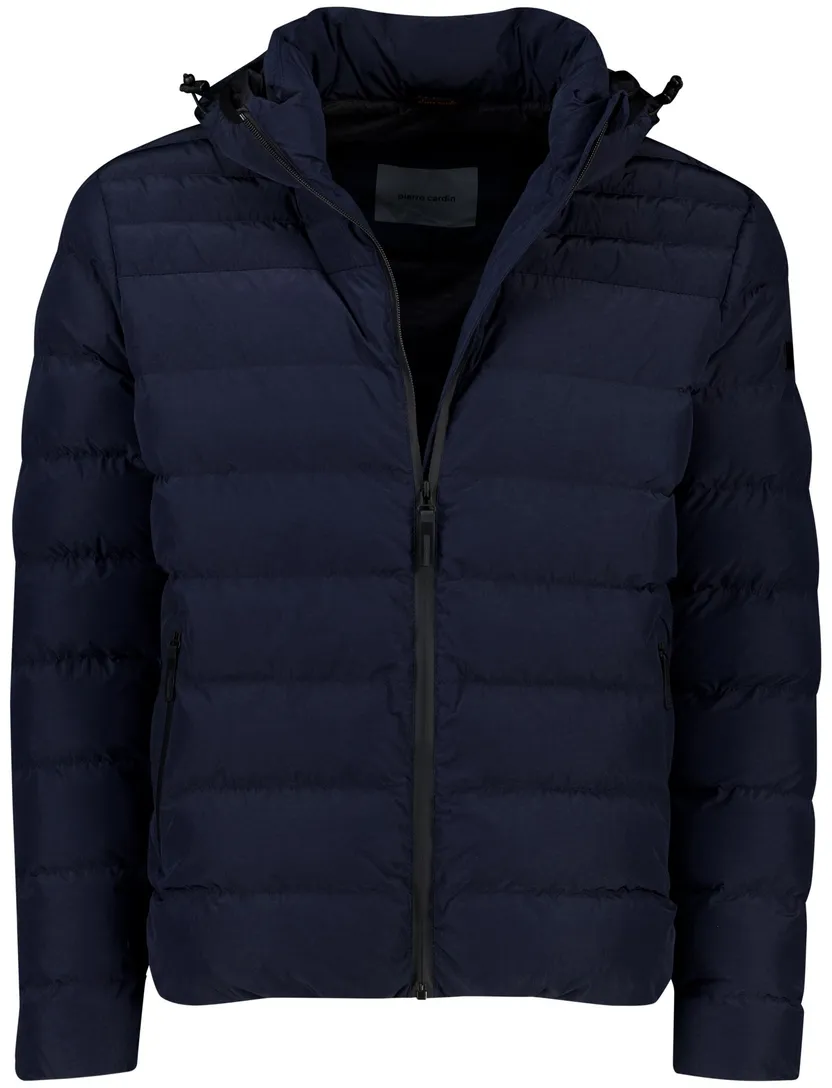 Pierre Cardin winterjas navy gewatteerd capuchon polyamide