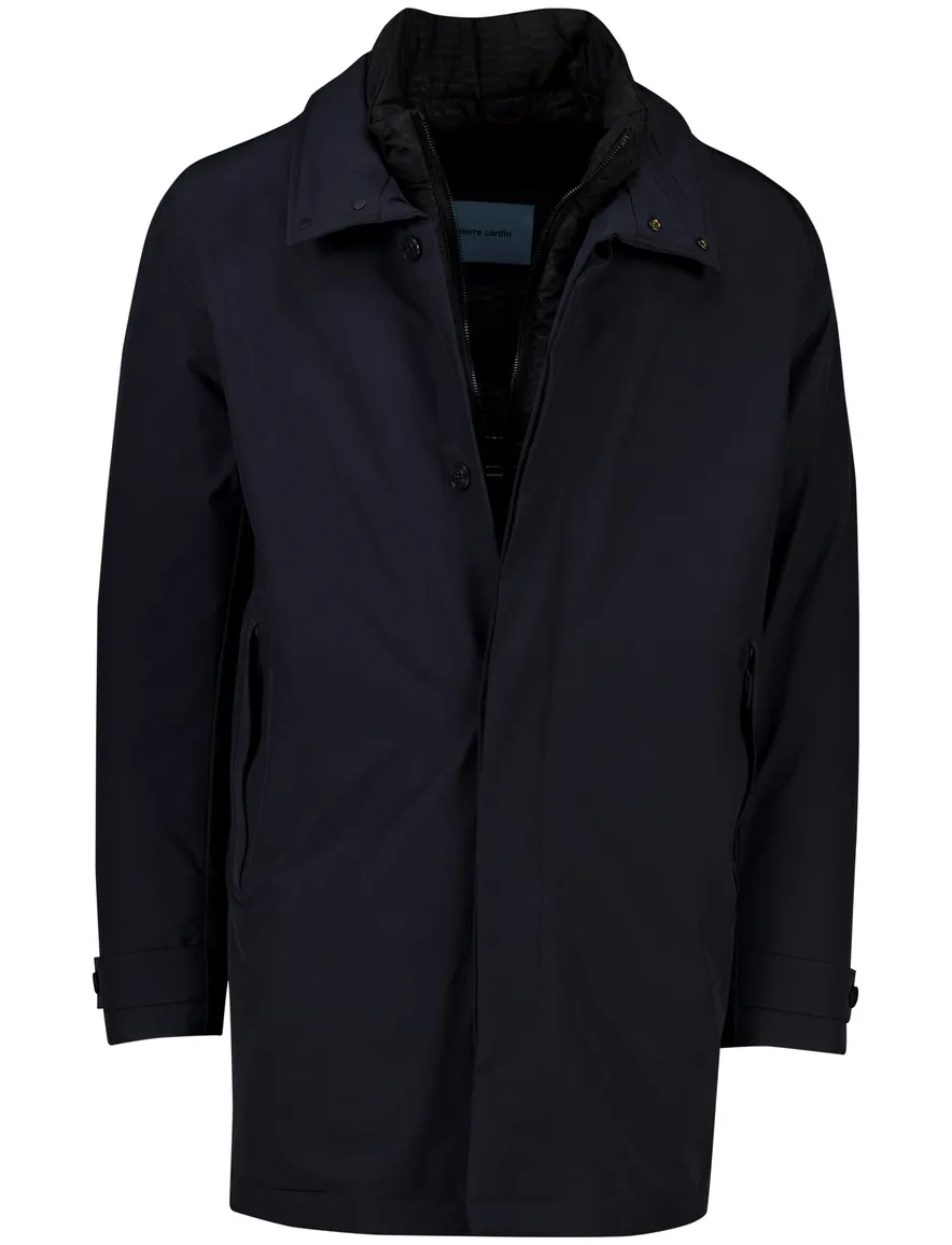Pierre Cardin Winterjas navy Modern Fit hoge hals polyamide