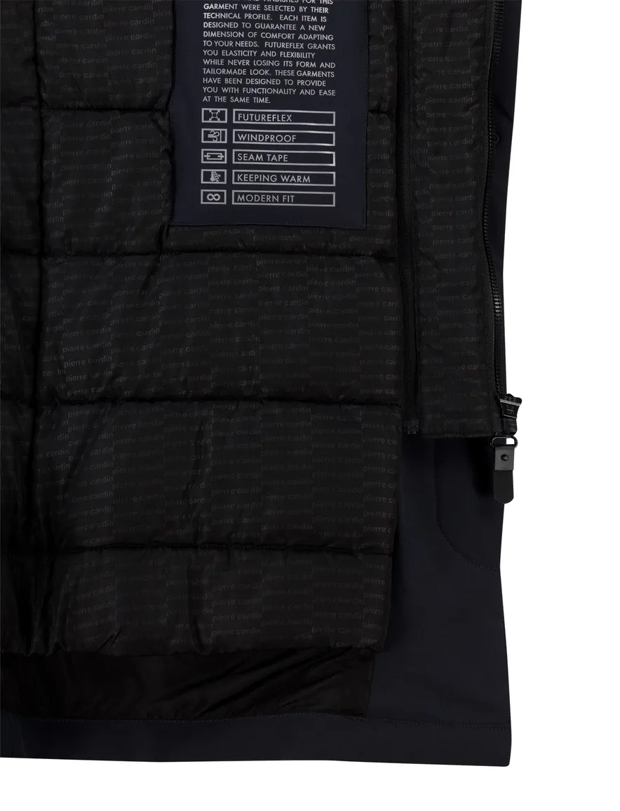 Pierre Cardin Winterjas navy Modern Fit hoge hals