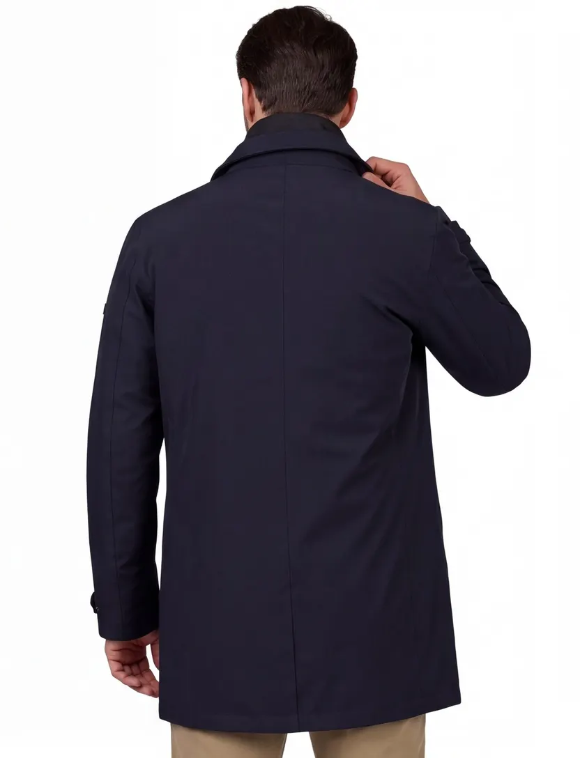 Pierre Cardin Winterjas navy Modern Fit hoge hals modern fit