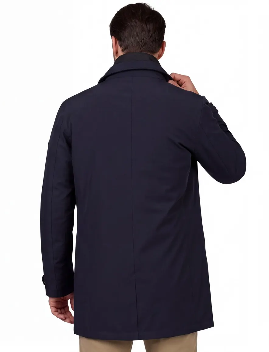 Pierre Cardin Winterjas navy Modern Fit hoge hals