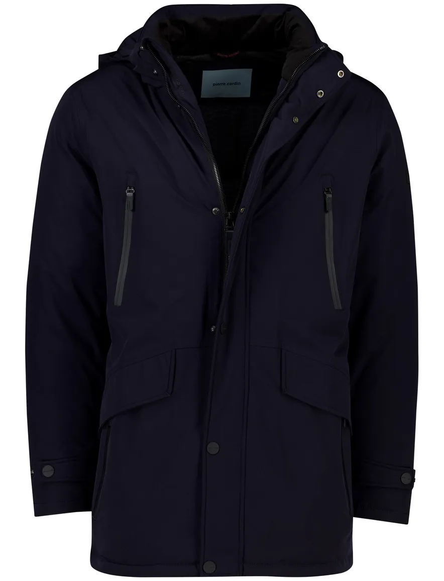 Pierre Cardin winterjas navy zakken effen