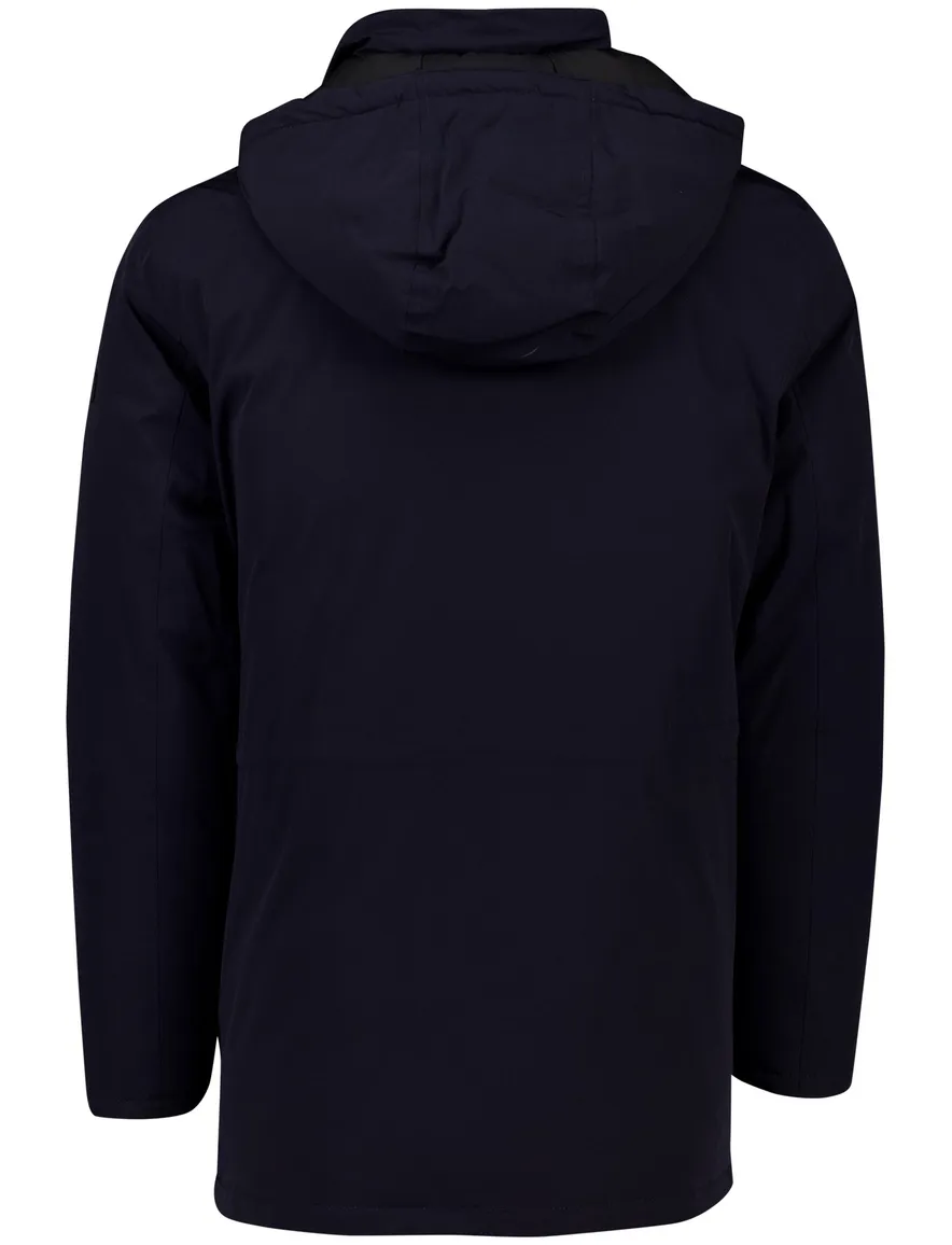 Pierre Cardin winterjas navy zakken effen dubbele borstzak