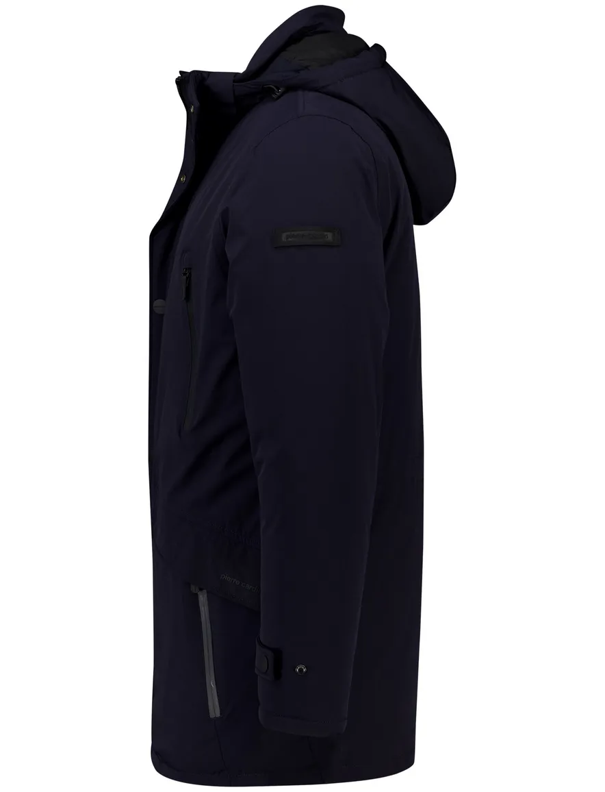 Pierre Cardin winterjas navy zakken effen
