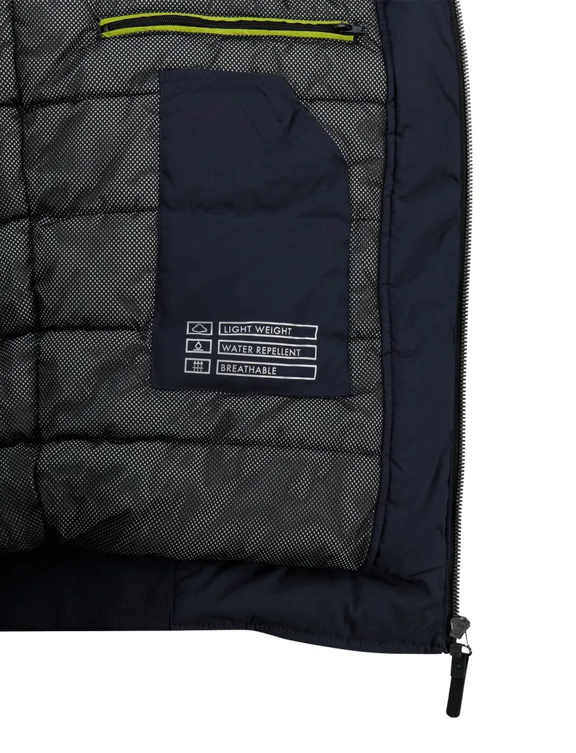 Pierre Cardin winterjas blauw waterdicht hoge hals polyester