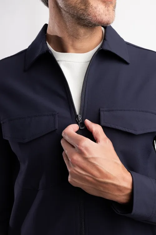 Blue Industry overshirt donkerblauw