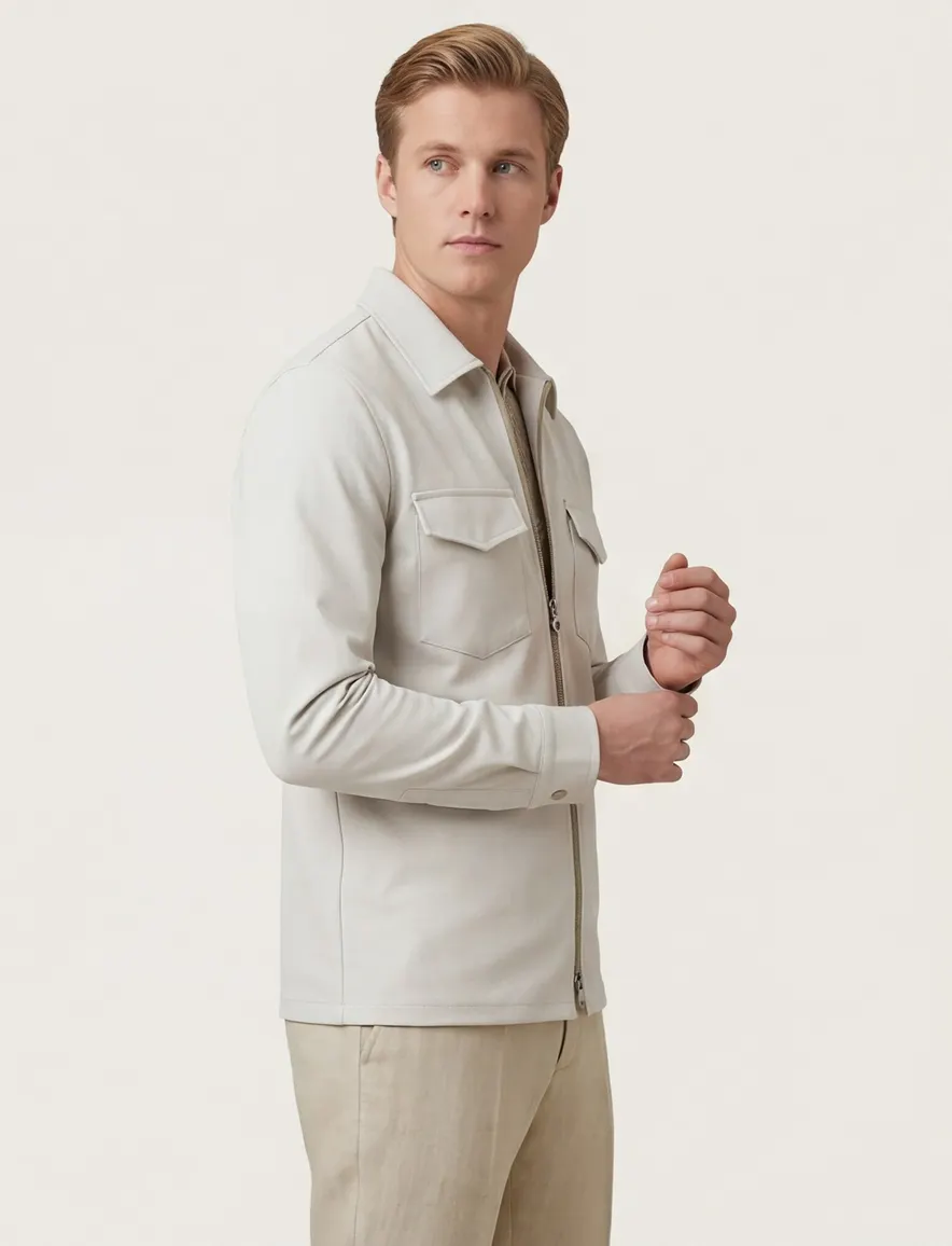 Blue Industry overshirt beige