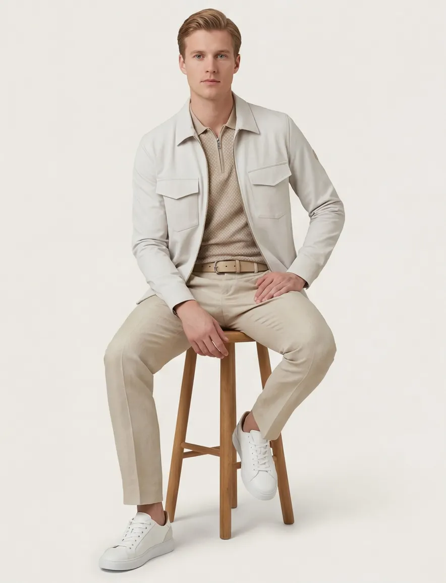 Blue Industry overshirt beige