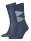 Tommy Hilfiger geruite sokken 2-pack jeans blauw