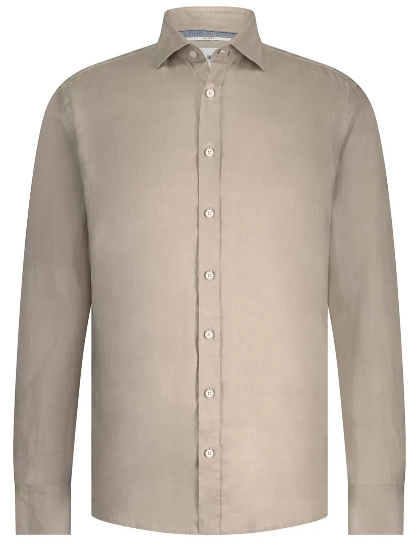 State of Art regular fit overhemd beige linnen