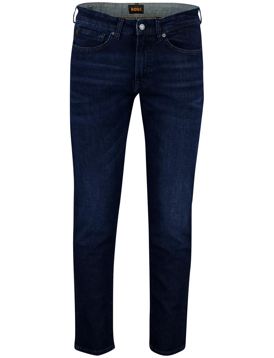Boss orange denim normale fit jeans donkerblauw effen