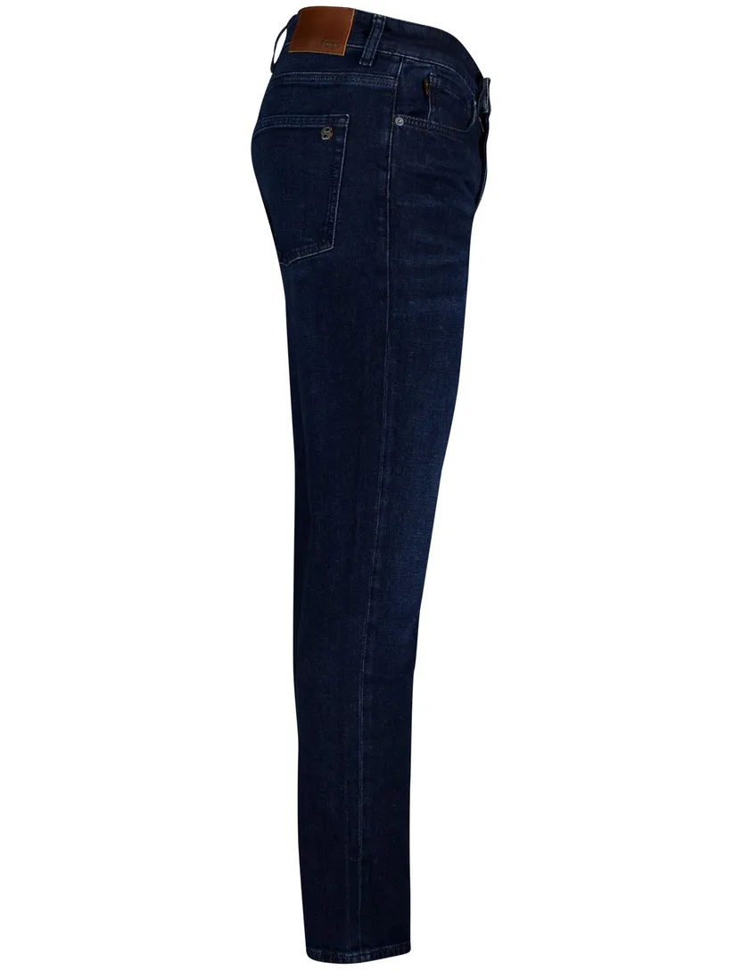denim Boss orange jeans 5 pocket blauw effen