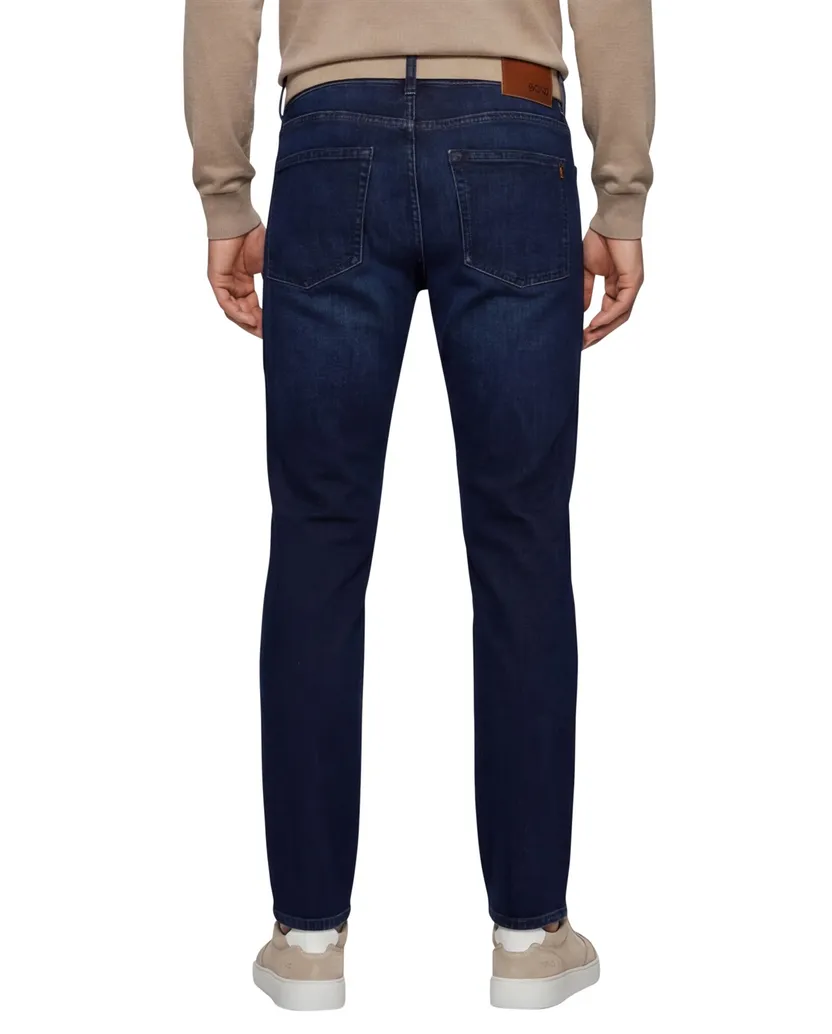 denim Boss orange jeans 5 pocket blauw effen