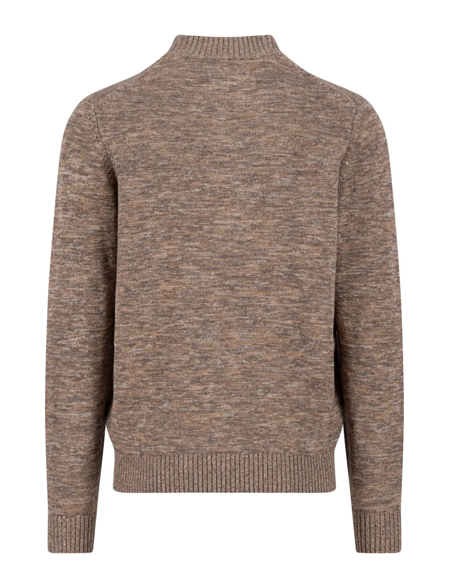 Fynch Hatton Buttoned Troyer trui bruin knitted